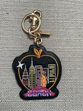 Coach Souvenir Skyline Apple Bag Charm In Signature Canvas new without tags